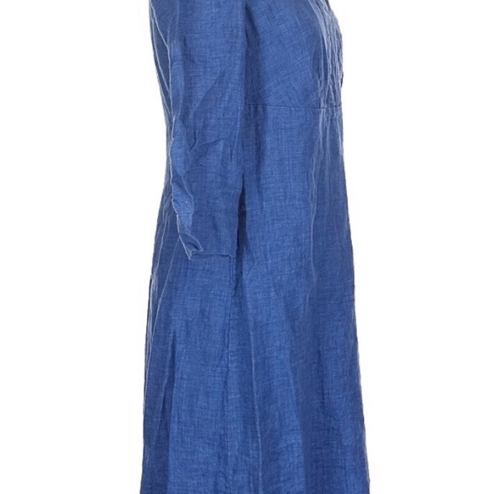 Boden 100% Linen Blue 3/4 Sleeved Dress - Picture 8 of 10